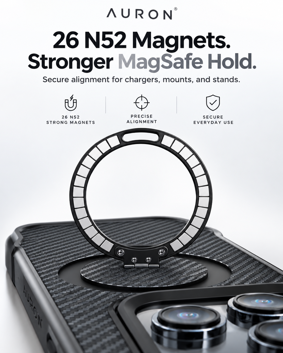 AURON CarbonArmor 360™ — 7X Stronger Magnetic Case