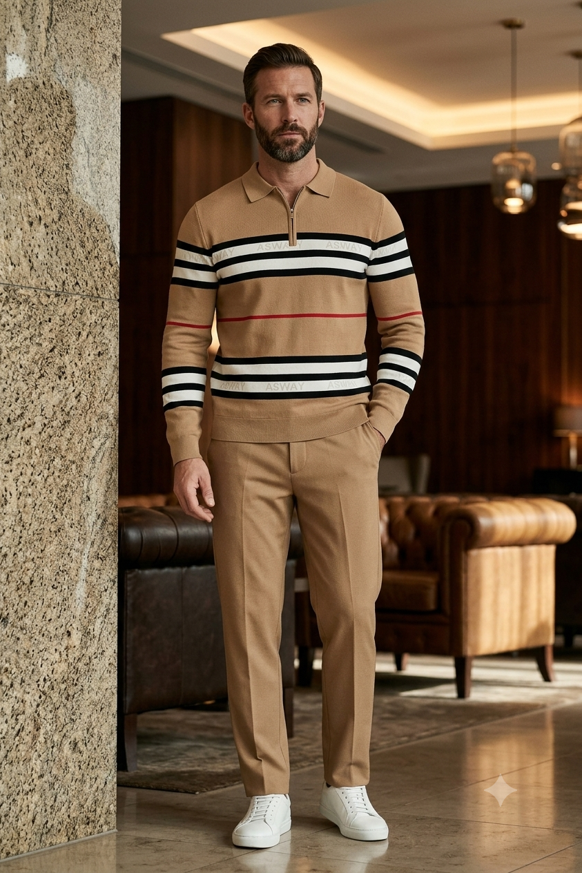 Kensington Striped Polo Set