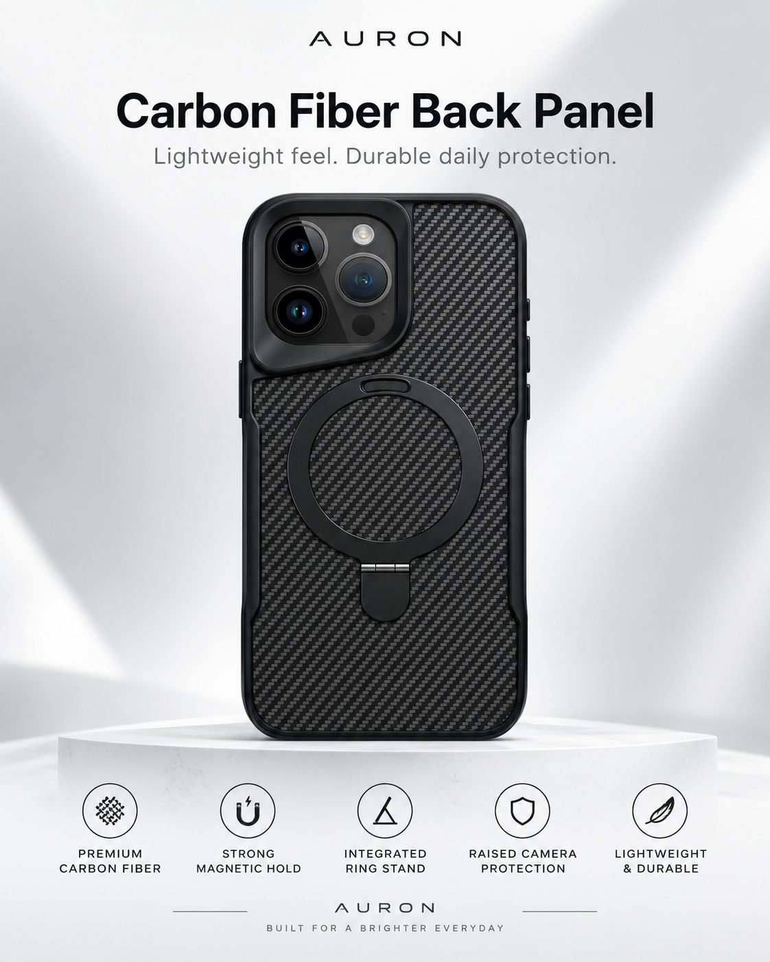 AURON CarbonArmor 360™ — 7X Stronger Magnetic Case